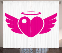 Heart with Wings Eros Romantic Curtain