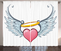 Valentines Day Winged Heart Curtain