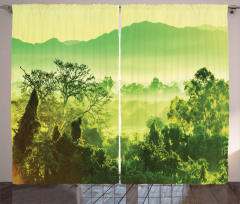 Monochrome Nature Scene Curtain