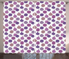 Purple Tones Figs Fruit Art Curtain