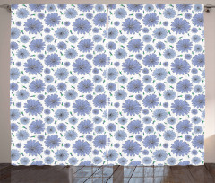 Chicory Flower Pattern Buds Curtain