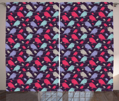 Vivid Kingfishers Pattern Curtain