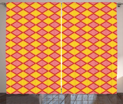 Geometrical Rhombus Art Curtain