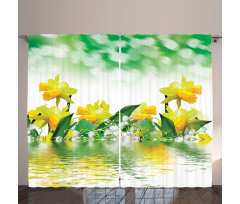 Daffodil Garden Art on Water Curtain