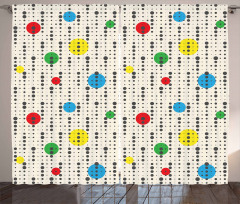 Simplistic Colored Dots Curtain