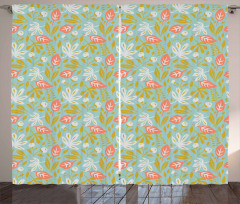 Retro Blossom Rough Rose Curtain