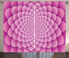 Abstract Spiral Lotus Curtain