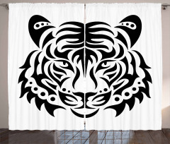Wild Tiger Head Curtain
