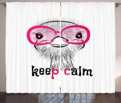 Hipster Animal and Glasses Curtain