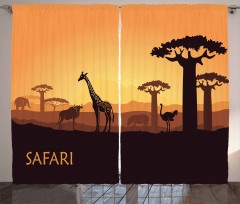Exotic and Pastoral Sunset Curtain