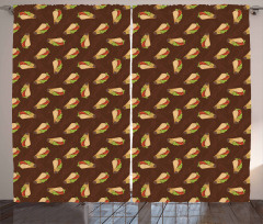 Tasty Yummy Mexican Cuisine Curtain