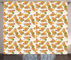 Sandwich and Taco Snacks Curtain