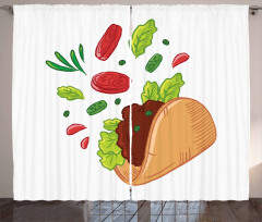 Mexican Tortilla with Veggies Curtain