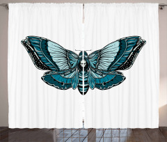 Skull on Butterfly Body Curtain