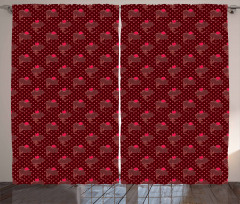 Yummy Cupcakes Cherry Top Curtain