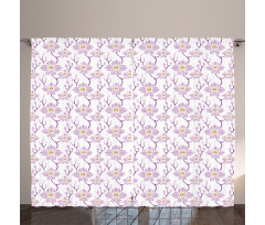 Soft Tone Flowers Romantic Curtain