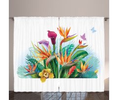 Exotic Flower Strelitzia Curtain