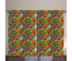 Palm Jungle Leaves Floral Curtain