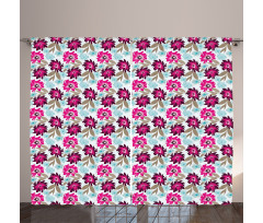Abstract Marsala Blossoms Curtain