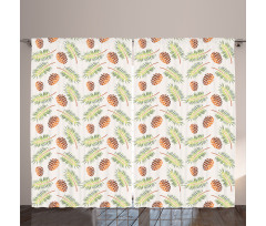 Woodland Tree Theme Watercolor Curtain
