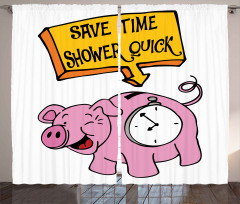 Save Time Shower Quick Piggy Curtain