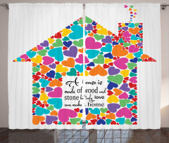 House with Hearts Home Love Curtain