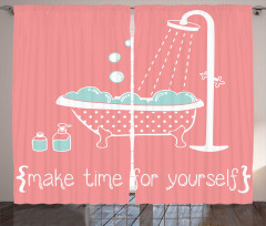 Tub with Inspirational Saying Curtain