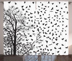 Flying Birds Tree Curtain