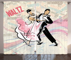 Romantic Dancing Couple Words Curtain