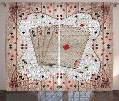 Lucky Gambling Cards Art Curtain