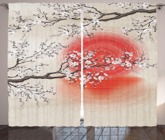 Japanese Sakura Art Curtain