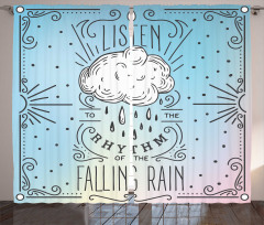 Listen Falling Rain Rhyme Curtain
