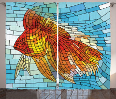 Stained Glass Mosaic Fish Art Curtain