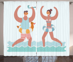 Beach Vibes with Swim Ring Curtain