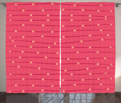 Parallel Pinkish Waves Curtain