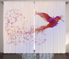 Abstract Hummingbird Curtain