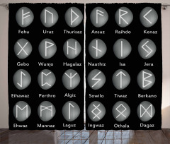Shaded Effect Runic Alphabet Curtain