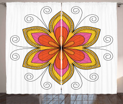 Flower Pattern Swirl Curtain
