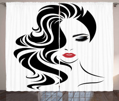 Red Lipstick and Waves Curtain