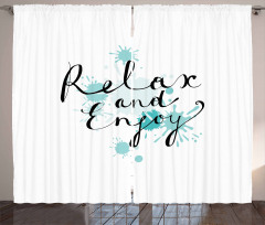 Ink Splatter Relax and Enjoy Curtain