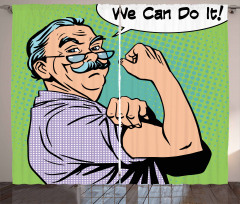 We Can Do It Calligraphy Curtain
