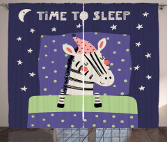 Sleeping Zebra in Nightcap Curtain