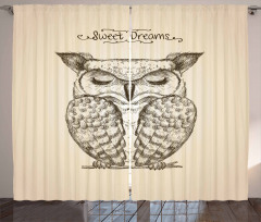 Sleeping Owl Dreams Curtain