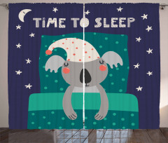 Sleeping Fluffy Koala Bear Curtain