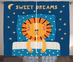 Sleeping Sketched Lion King Curtain