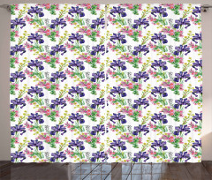 Garden Blooming Tiny Orchids Curtain
