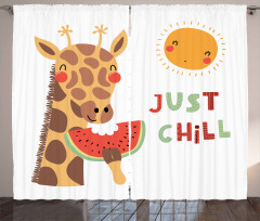 Watermelon Sun Chill Phrase Curtain