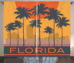 Florida Coast Grunge Curtain