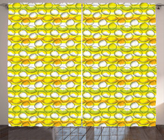 Dotted Fresh Citrus Fruits Curtain