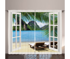 Palms and Ocean Summer Curtain